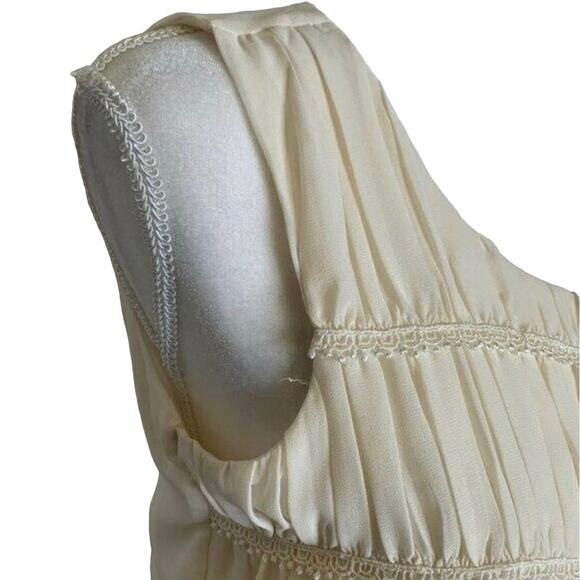 Doe & Rae plaited sheath mini Dress sleeveless cream sz small party - Picture 4 of 12